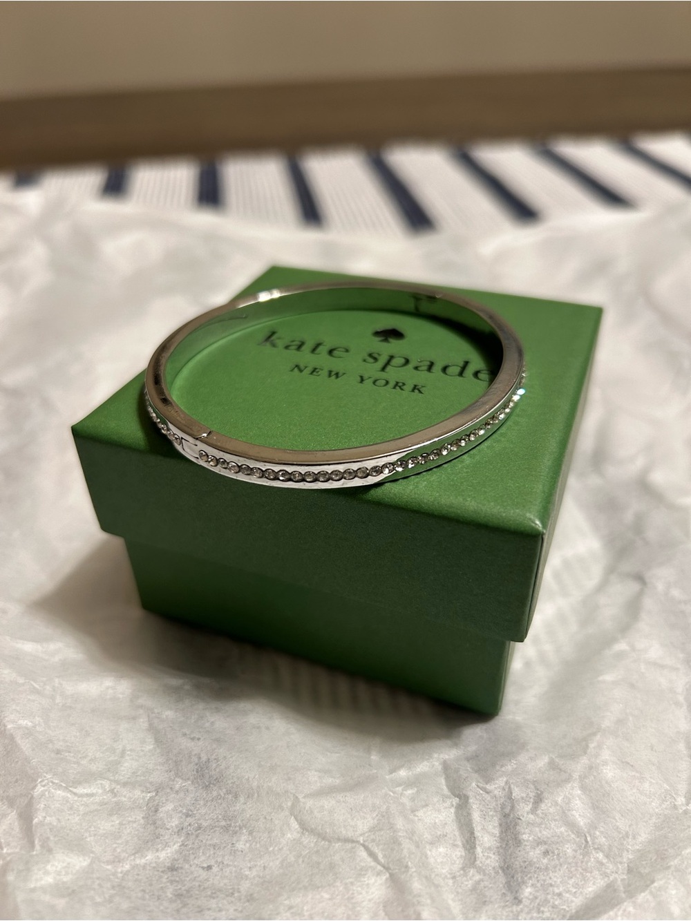 Kate Spade New York Silver Crystal-Accent Bangle Bracelet - Silver